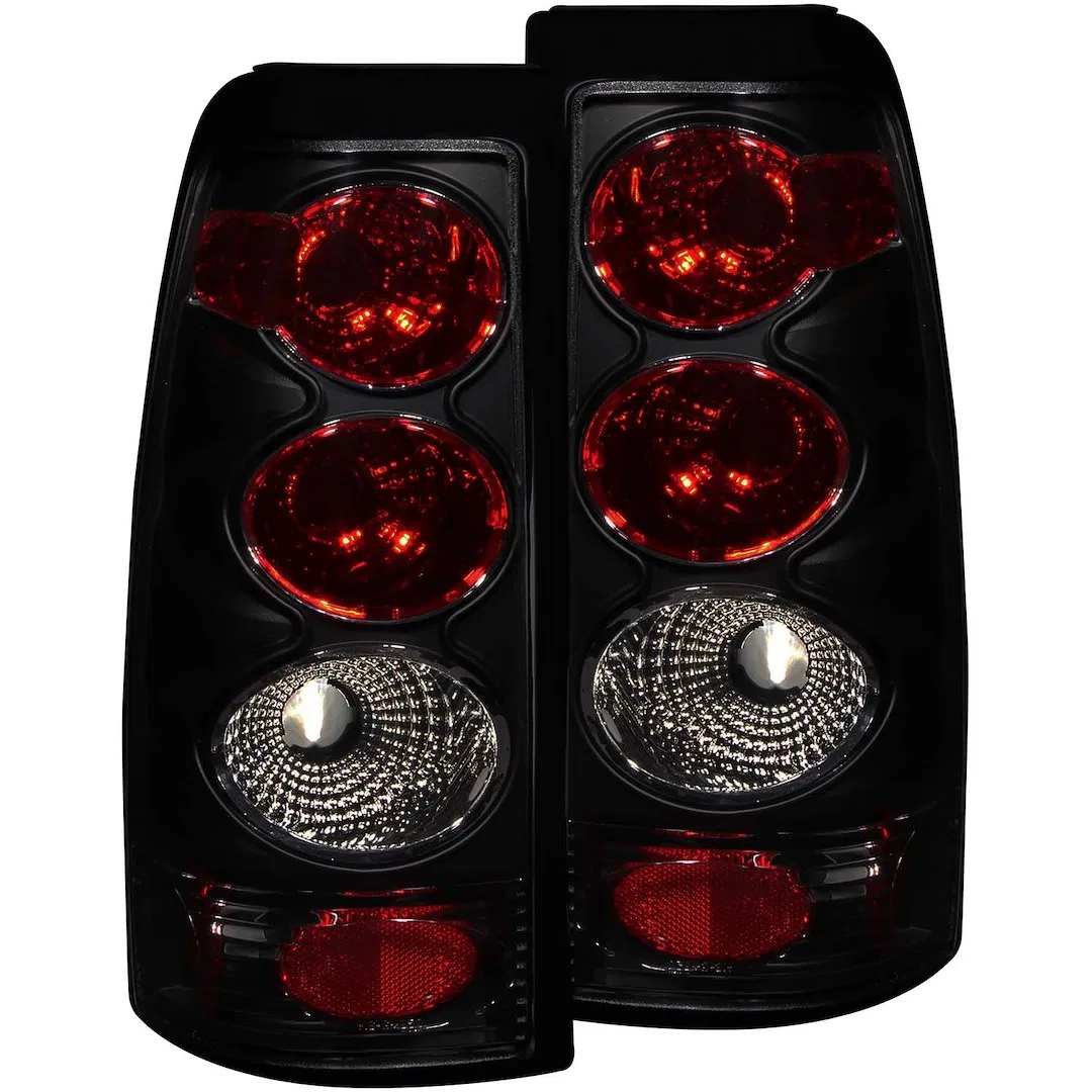 211160 – ANZO Tail Light Assembly, Uses Stock Bulbs Dark Smoke Lens Chrome Housing Set of 2